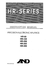 Thumbnail of document Manual - Orion HR Series, A&D Weighing Analytical Balance